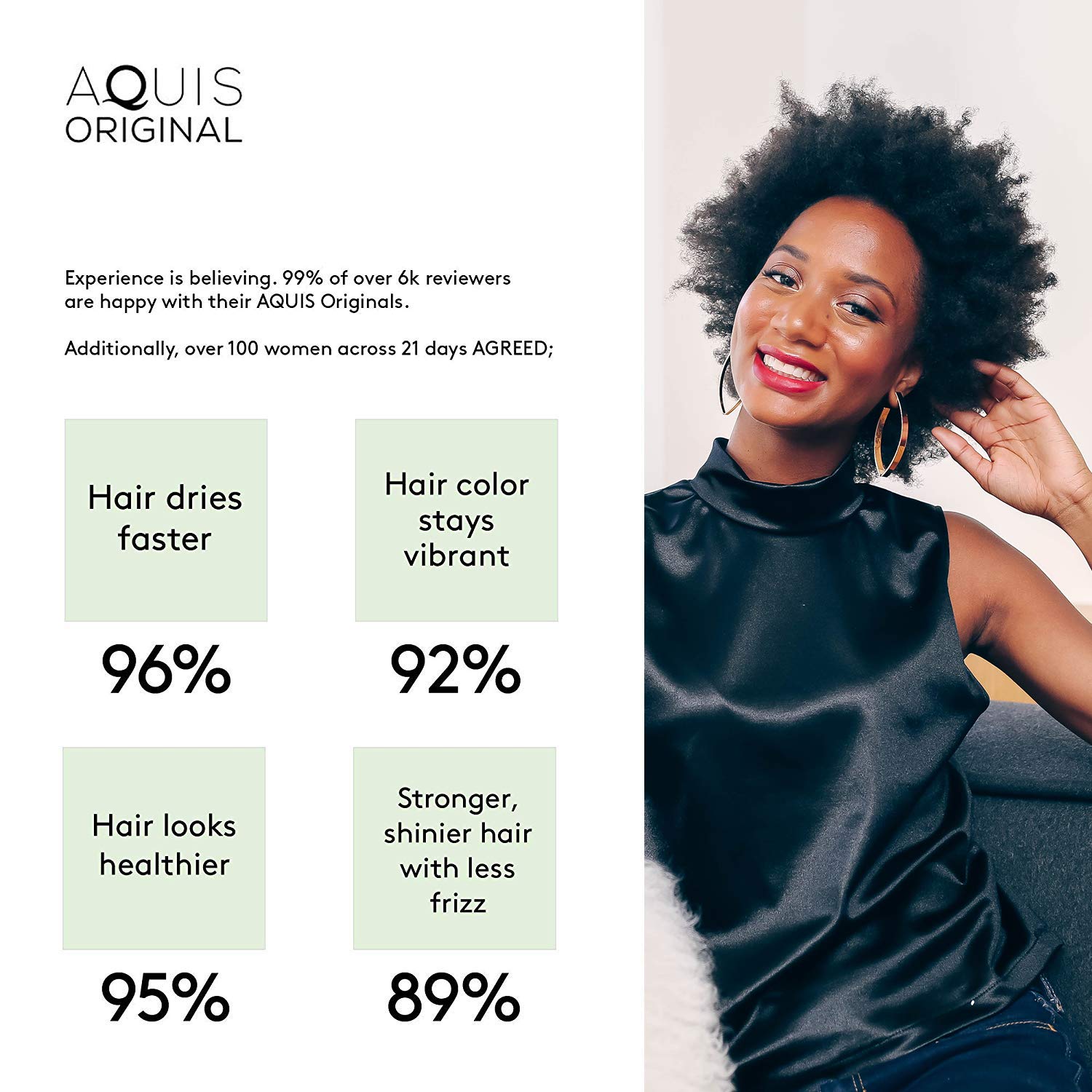 AQUIS - Original Hair Towel, Ultra Absorbent & Fast Drying Microfiber Towel for Fine & Delicate Hair, White