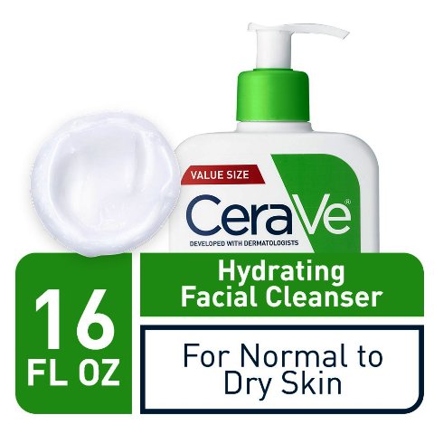 CeraVe Hydrating Facial Cleanser -Moisturizing Non-Foaming Face Wash with Hyaluronic Acid, Ceramides & Glycerin - 16 Fluid Ounce