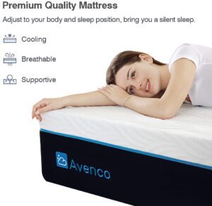 Avenco Memory Foam Mattress in a Box Full, 12 Inch Premium Bed Mattress with CertiPUR-US Foam for Supportive, Pressure Relief & Cooler Sleeping, 10 Years Support - Full Size Mattress