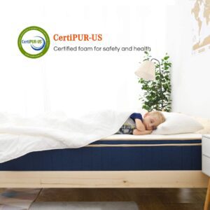 Sweetnight Ocean Blue 8 Hybrid Mattress Gel Memory Foam & Individually Pocket Springs Twin Size